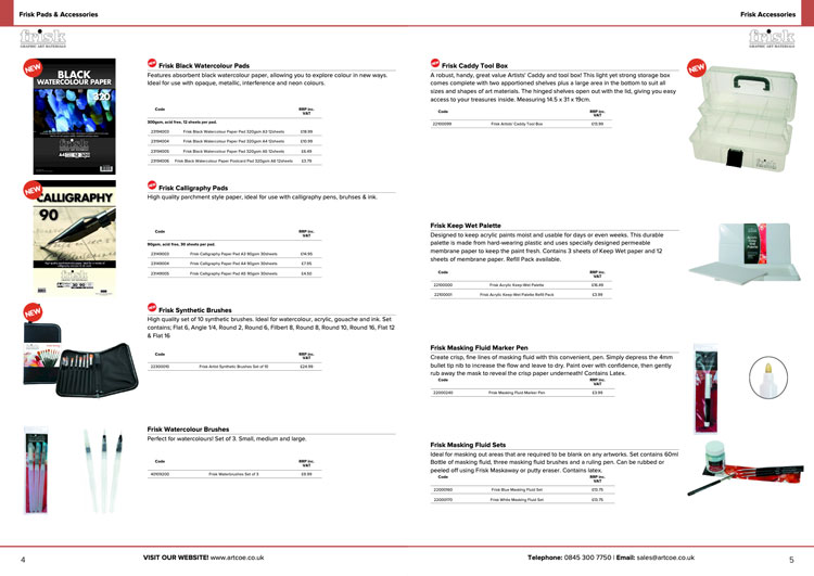 Artcoe Sample Catalogue Spread